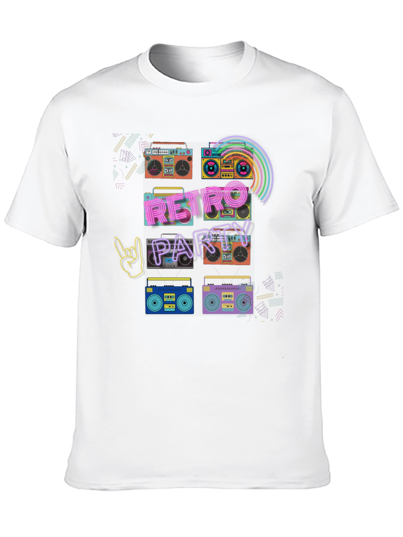 Retro Party Boombox T-Shirt - 80s Throwback Style!