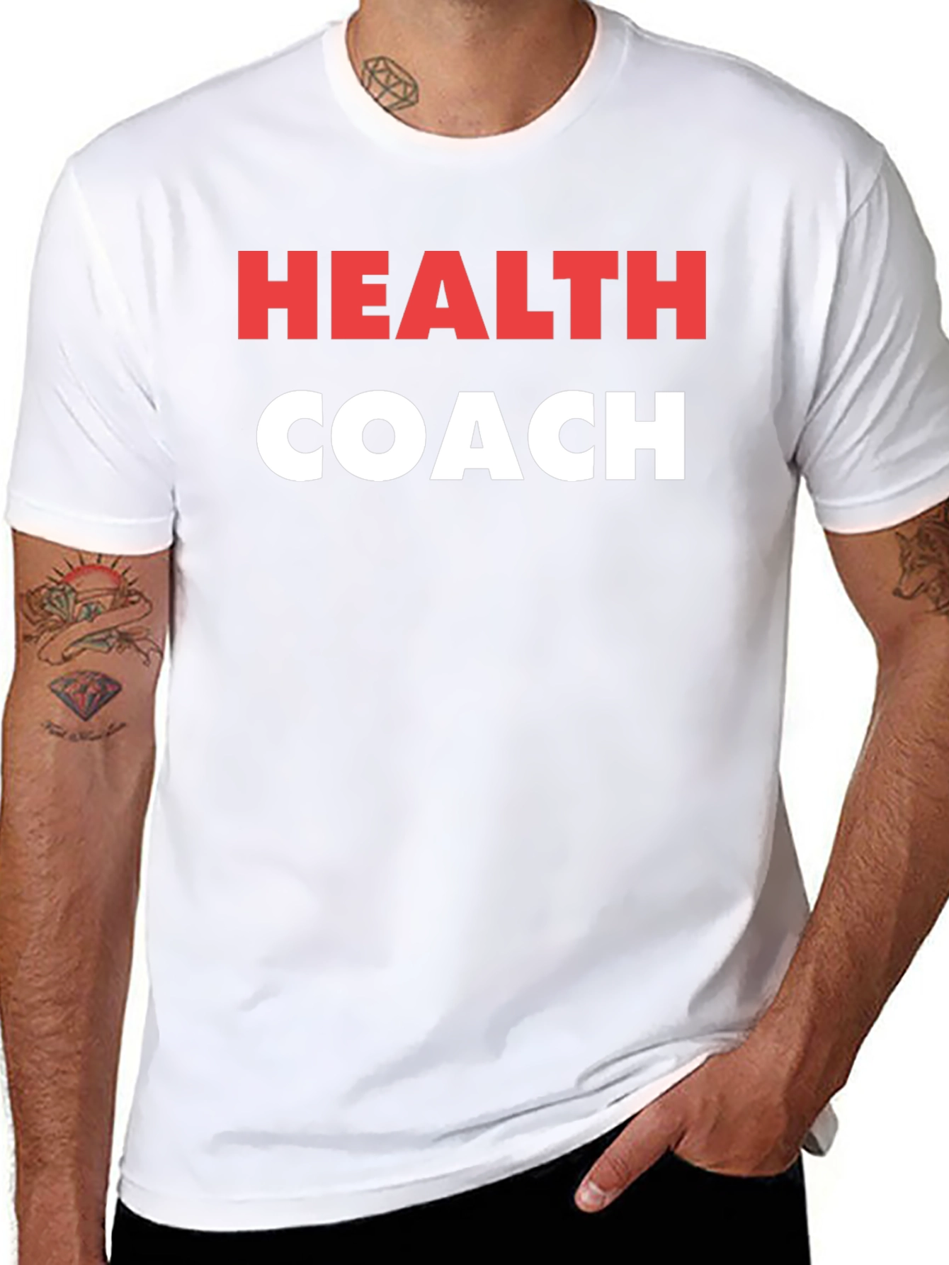 Health Coach T-Shirt - Black Cotton Graphic Tee