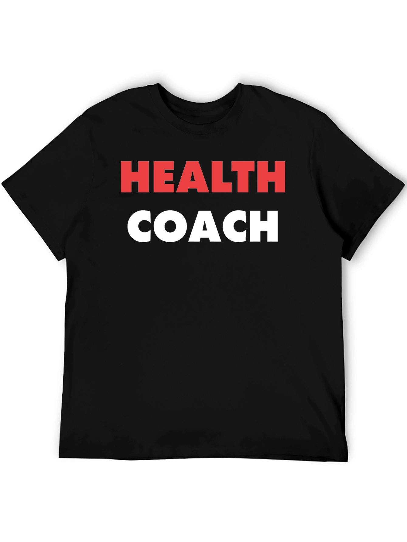 Health Coach T-Shirt - Black Cotton Graphic Tee