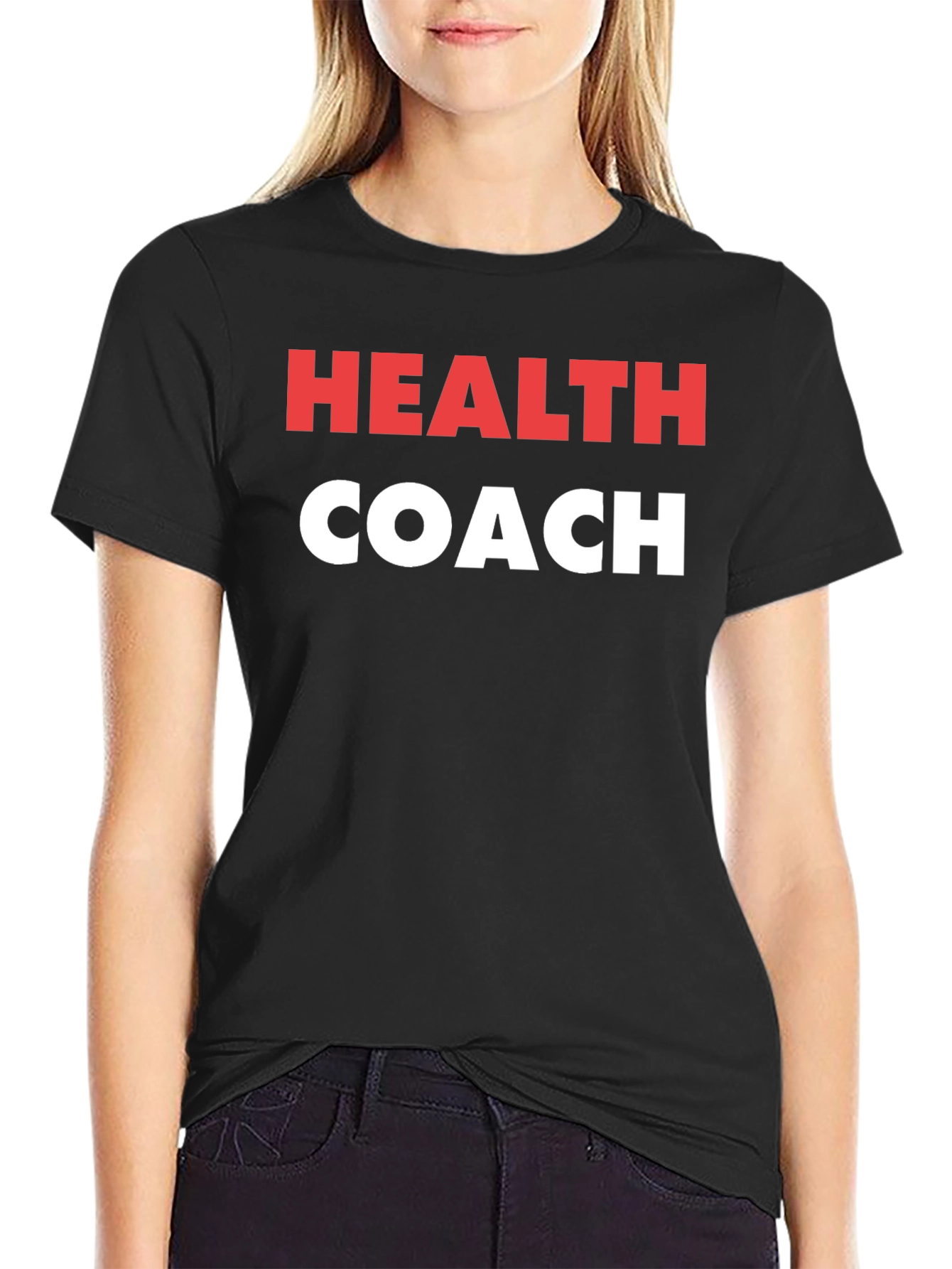 Health Coach T-Shirt - Black Cotton Graphic Tee