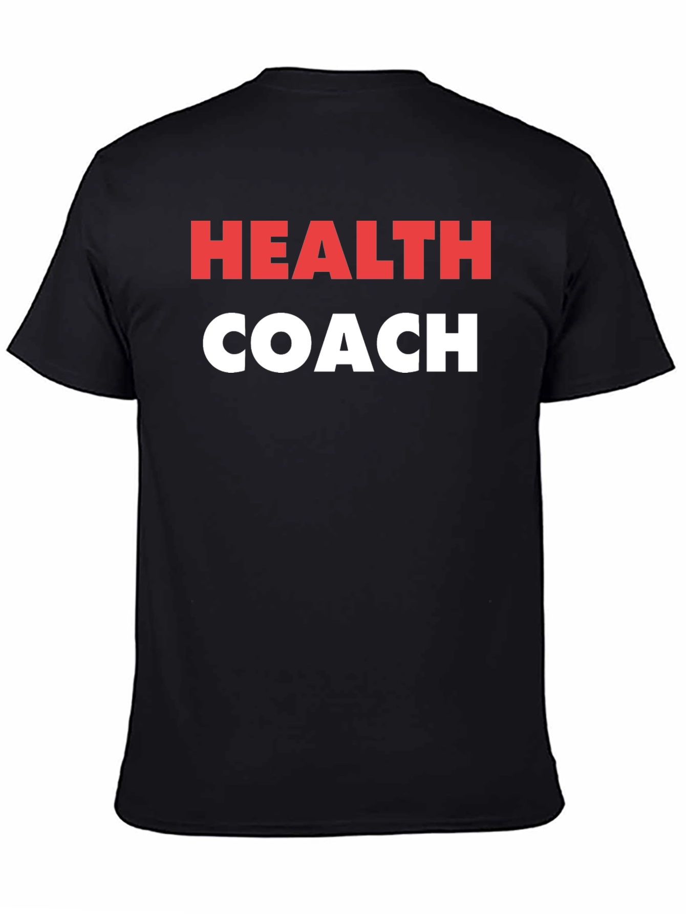 Health Coach T-Shirt - Black Cotton Graphic Tee