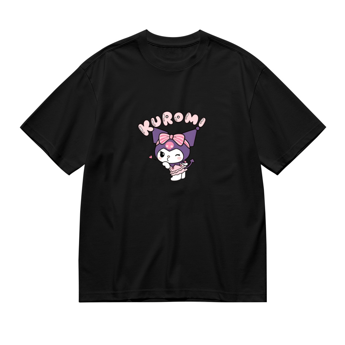 Sweet Wink Kuromi Kawaii Cartoon Print Plus Size Ladies T?Shirt