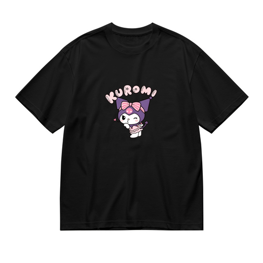 Sweet Wink Kuromi Kawaii Cartoon Print Plus Size Ladies T?Shirt