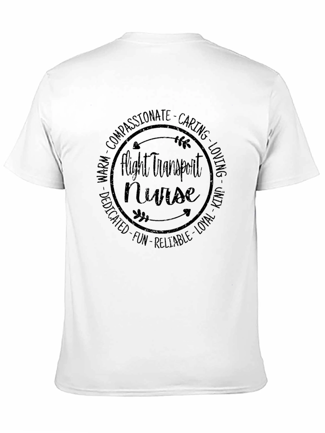 Flight Transport Nurse Graphic T-Shirt - Black