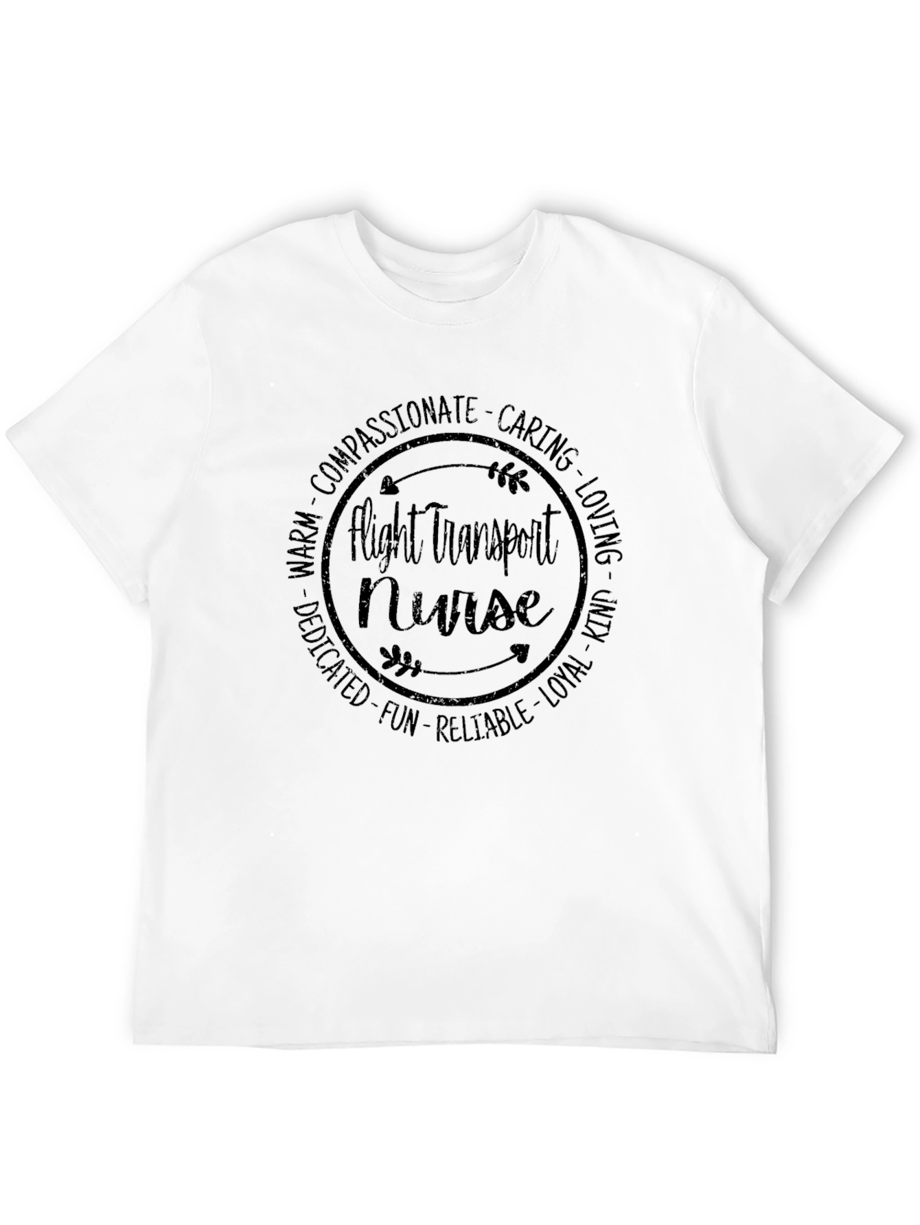 Flight Transport Nurse Graphic T-Shirt - Black
