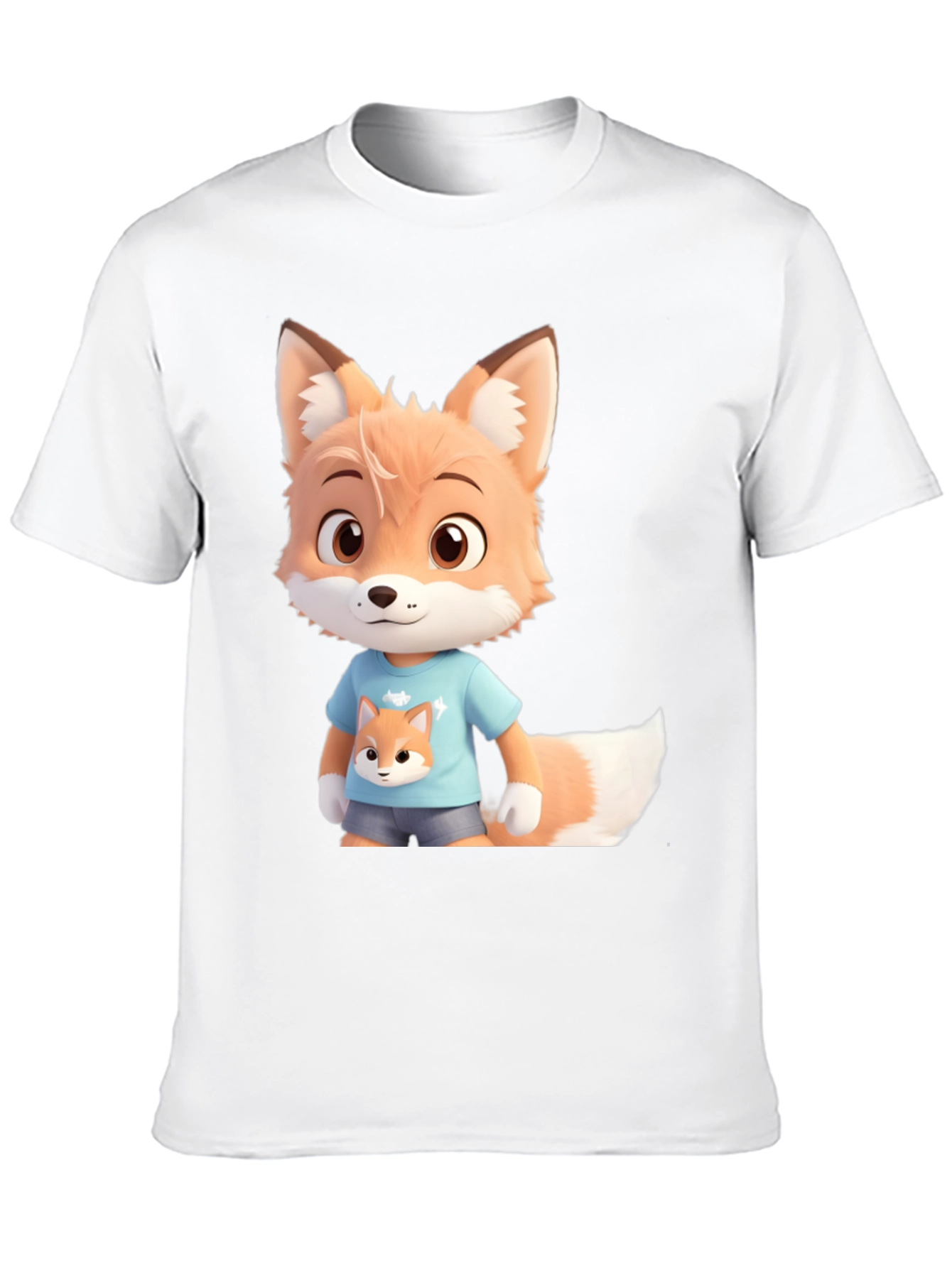Cute Fox Cartoon Character Graphic Tee