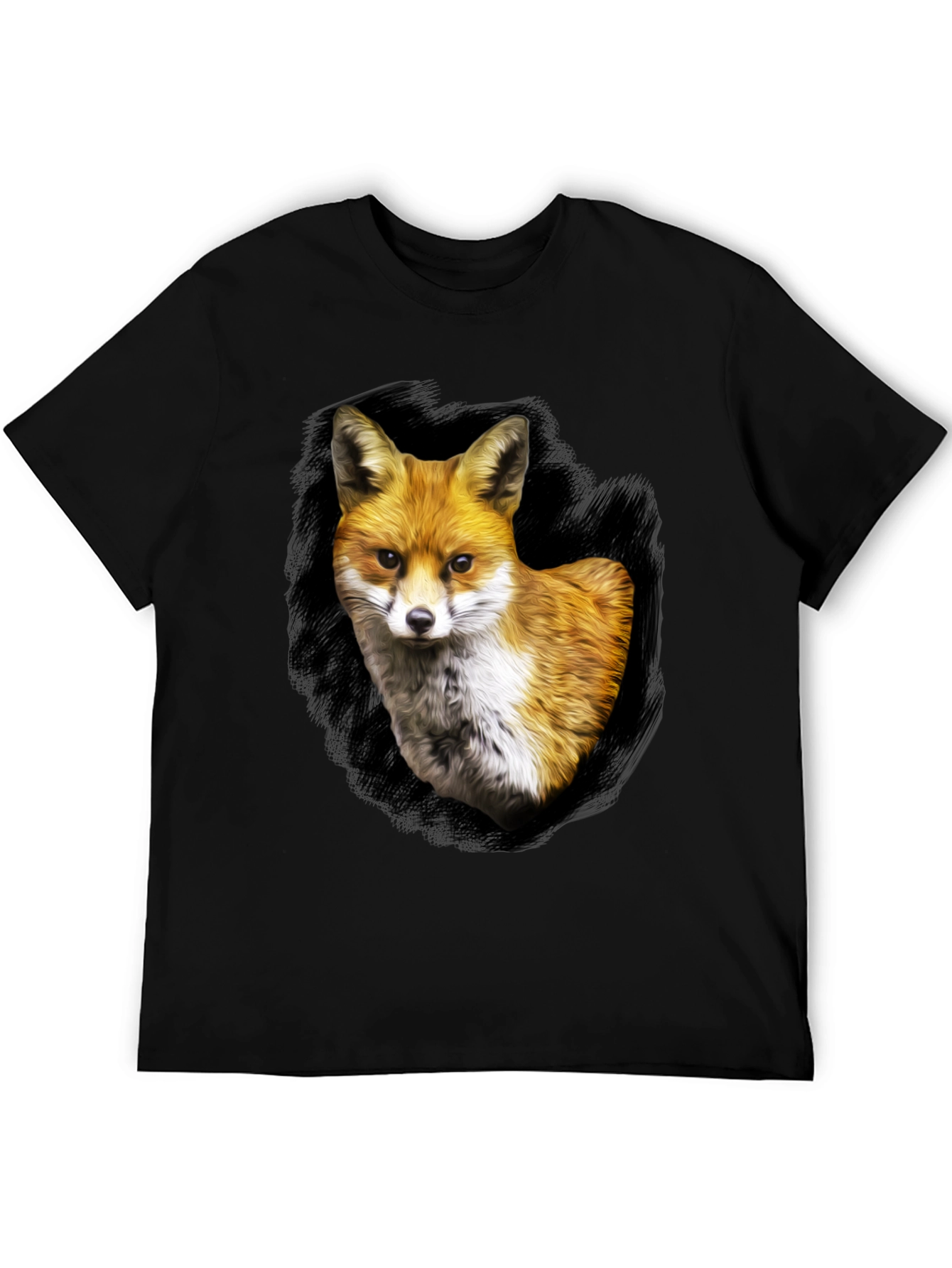Fox Portrait Graphic Tee - Mens Black T-Shirt