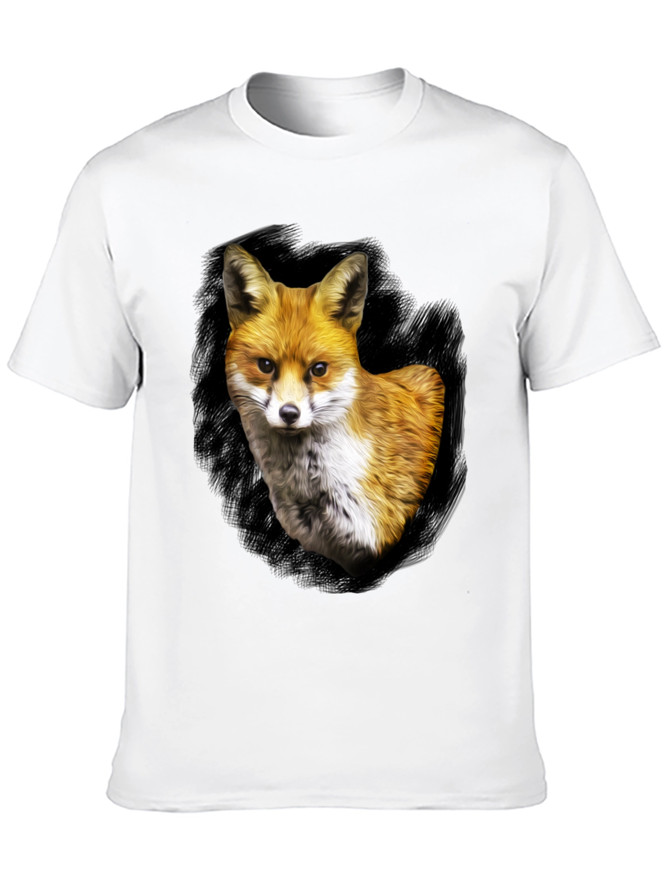 Fox Portrait Graphic Tee - Mens Black T-Shirt