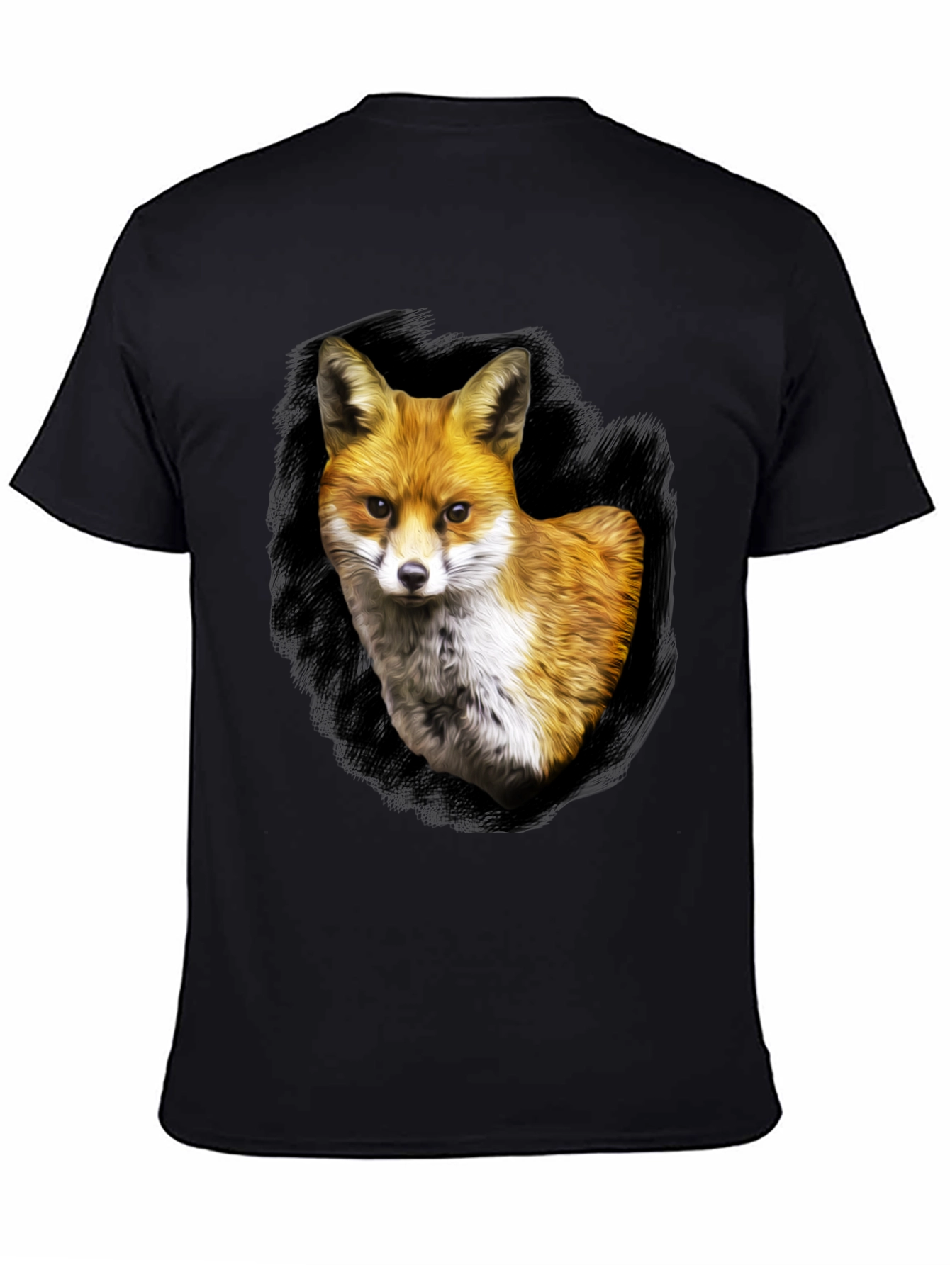 Fox Portrait Graphic Tee - Mens Black T-Shirt