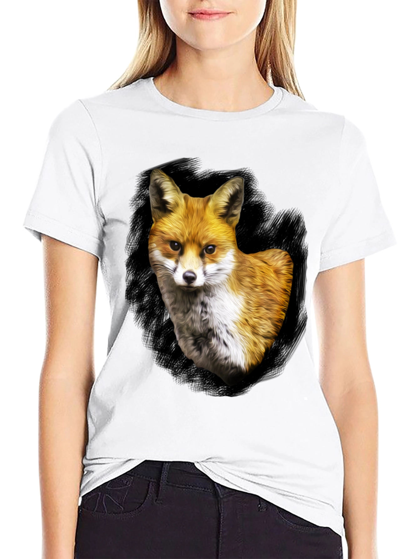 Fox Portrait Graphic Tee - Mens Black T-Shirt