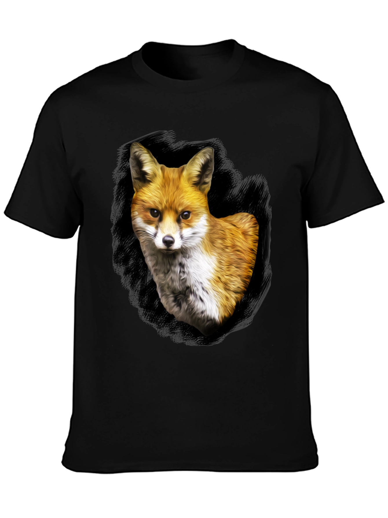 Fox Portrait Graphic Tee - Mens Black T-Shirt