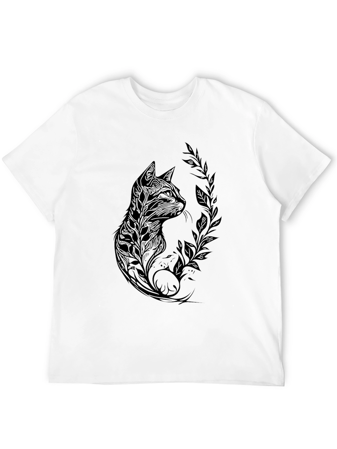 Mens Black Cat Graphic Tee