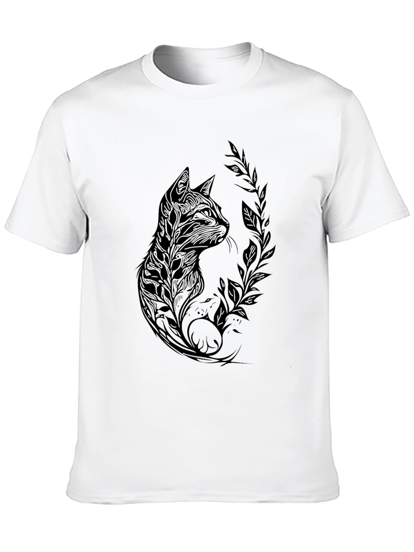 Mens Black Cat Graphic Tee