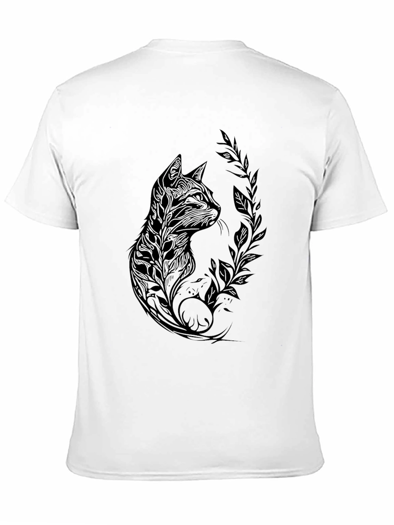 Mens Black Cat Graphic Tee