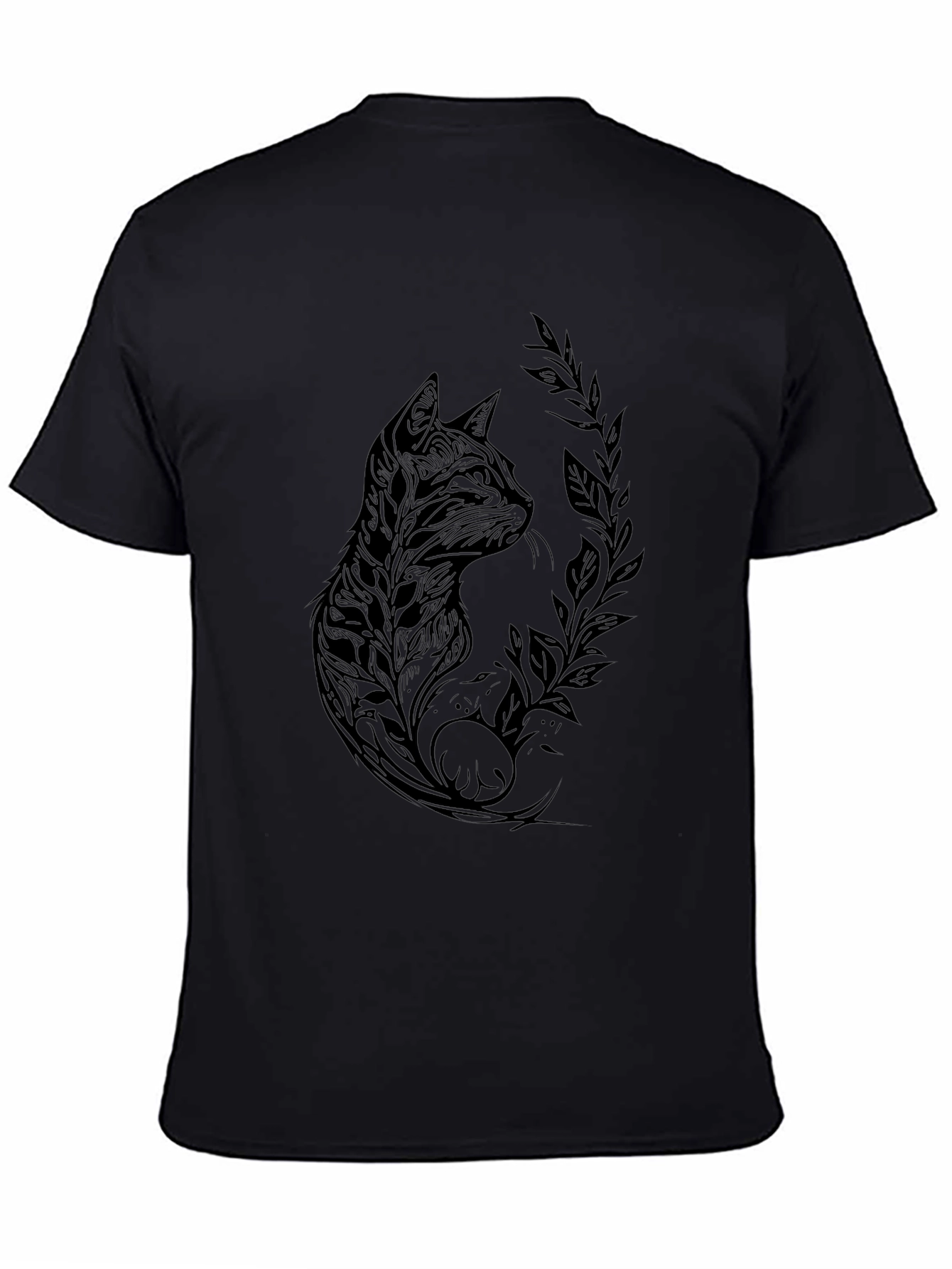 Mens Black Cat Graphic Tee