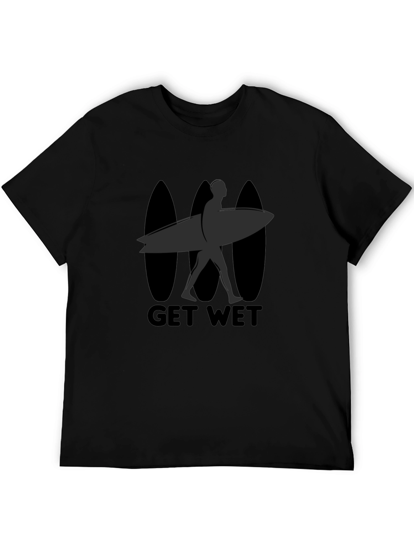 Black Get Wet Surfer Graphic Tee