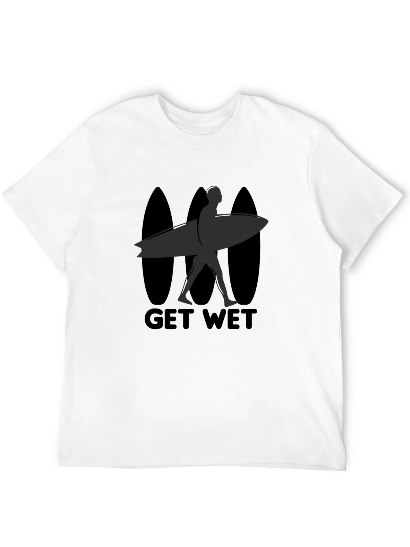 Black Get Wet Surfer Graphic Tee