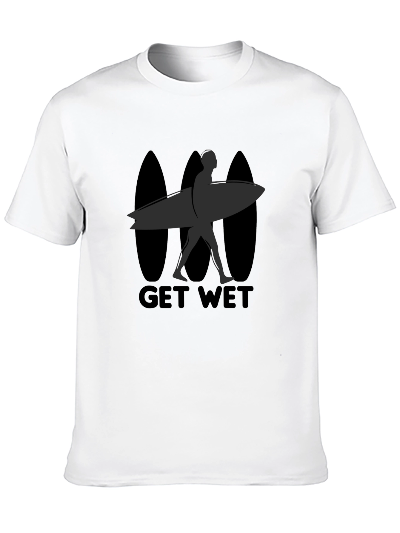 Black Get Wet Surfer Graphic Tee