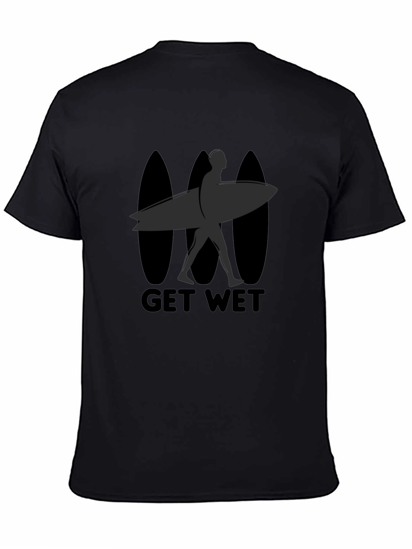 Black Get Wet Surfer Graphic Tee