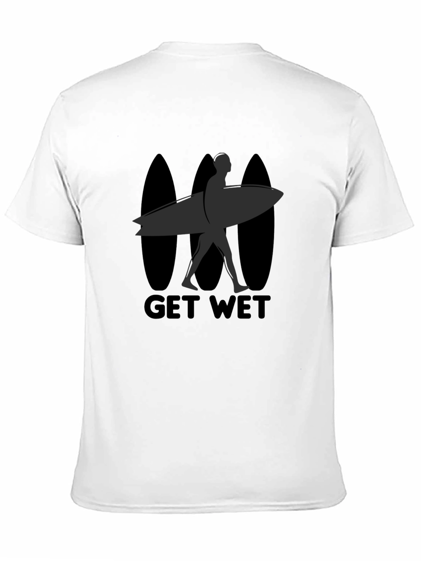 Black Get Wet Surfer Graphic Tee