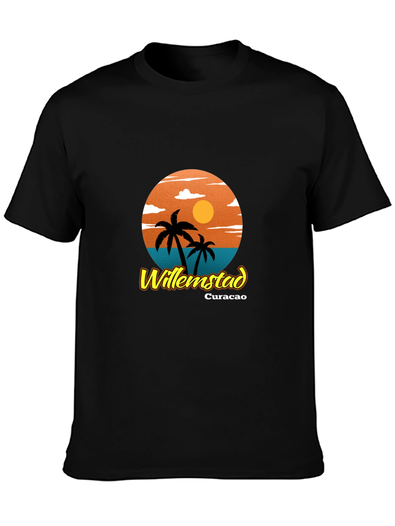 Willemstad Curacao Palm Tree Graphic T-Shirt