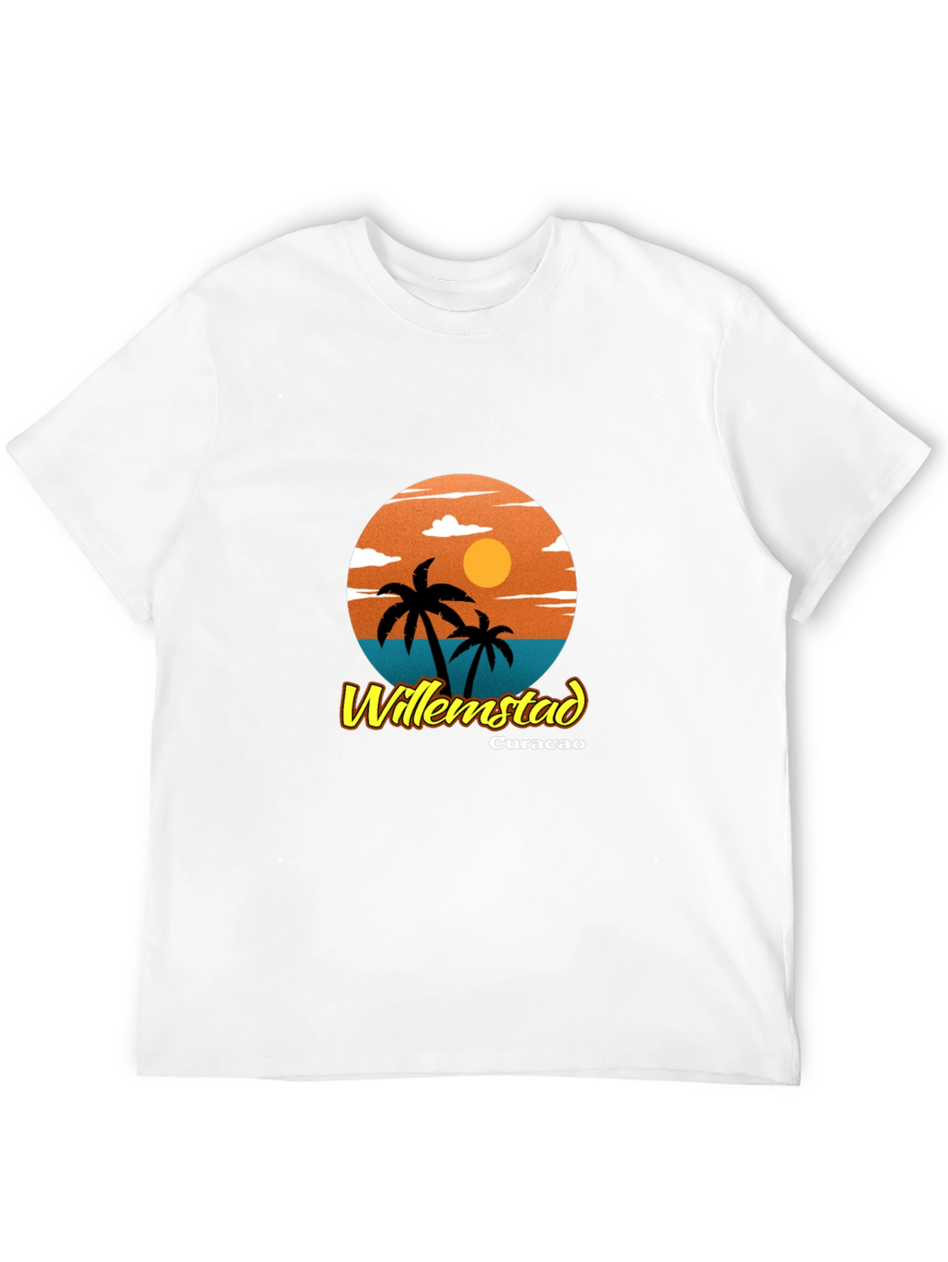 Willemstad Curacao Palm Tree Graphic T-Shirt