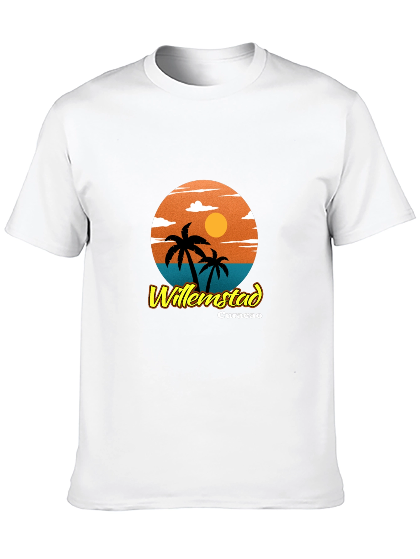 Willemstad Curacao Palm Tree Graphic T-Shirt