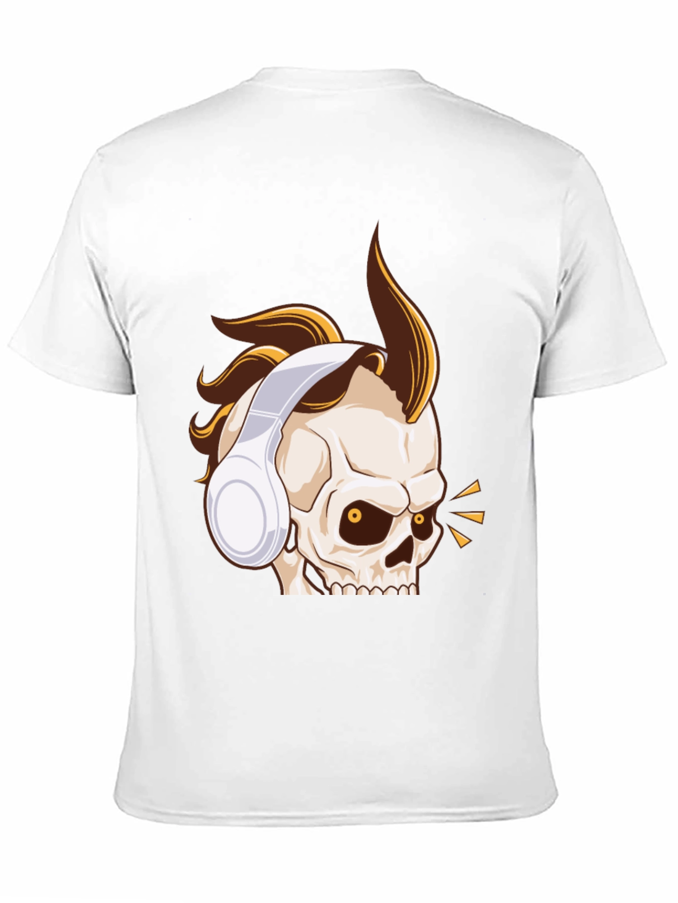 Skull Headphone Graphic Tee - Black