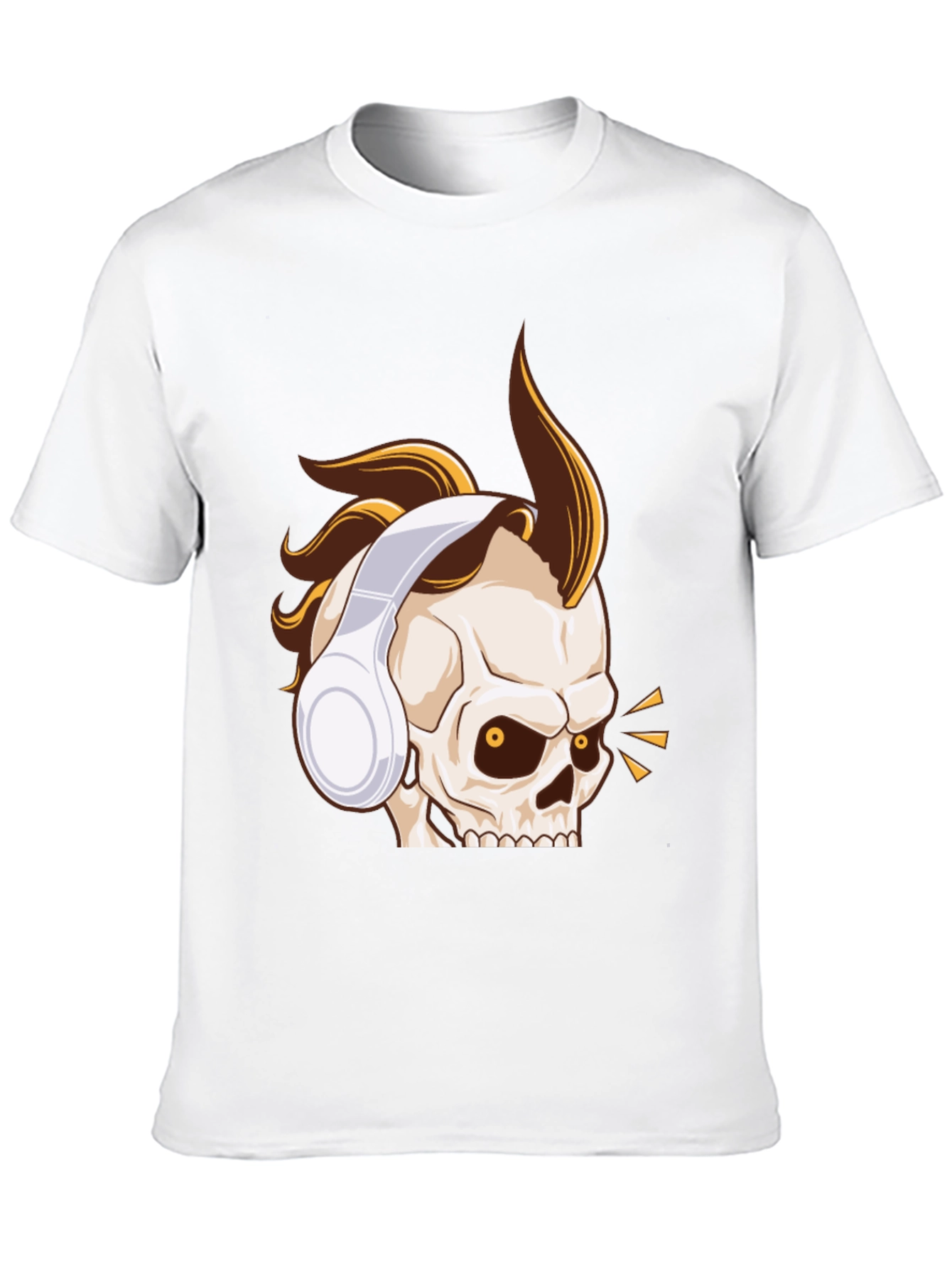 Skull Headphone Graphic Tee - Black