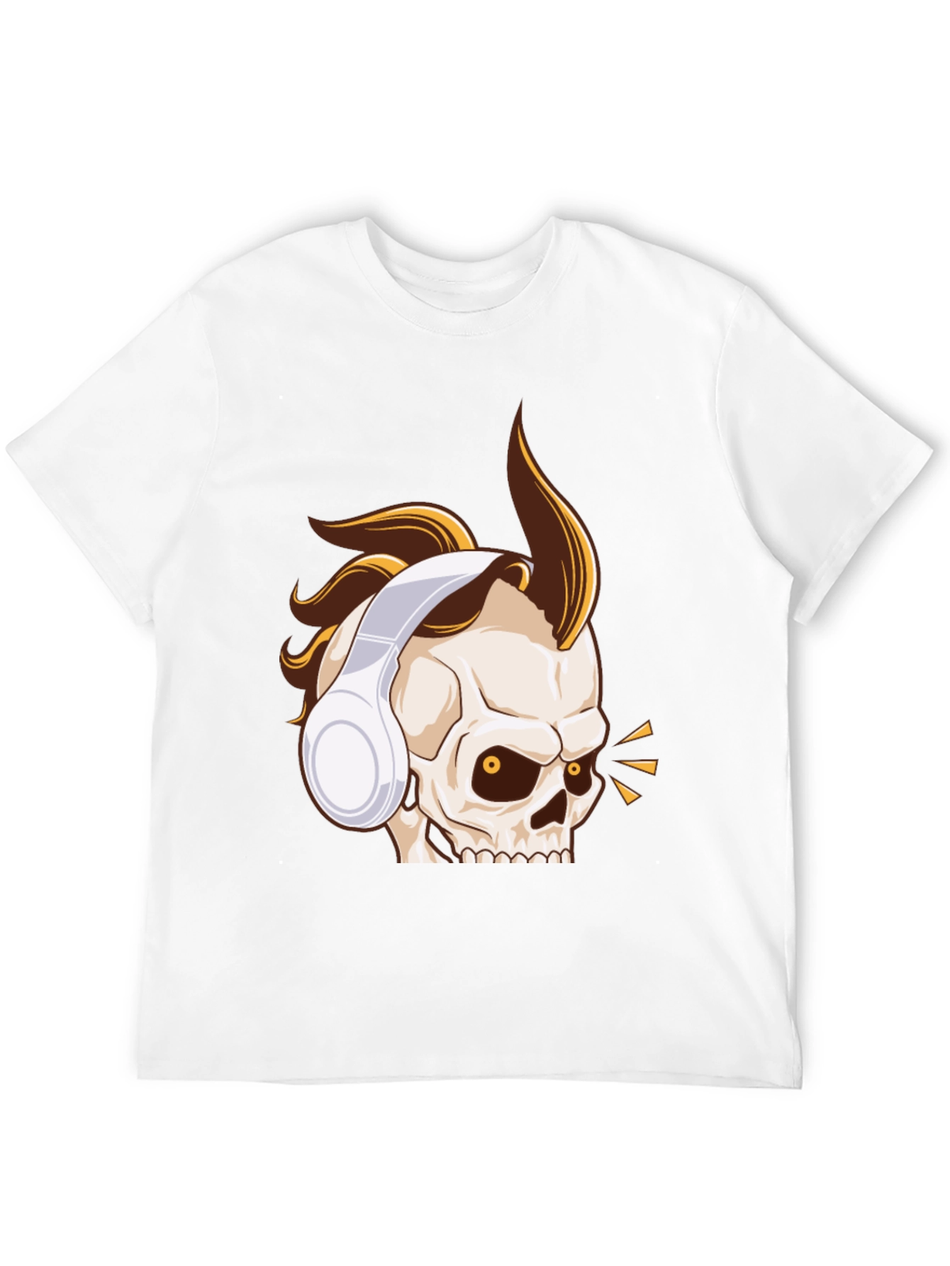 Skull Headphone Graphic Tee - Black