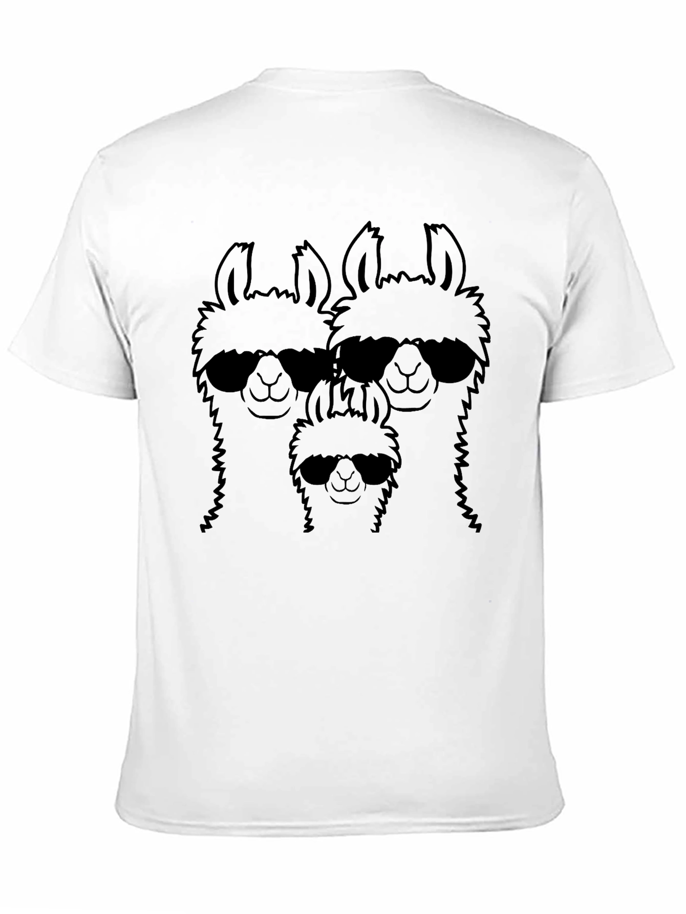 Llama Family Sunglasses Graphic Tee - Black T-Shirt