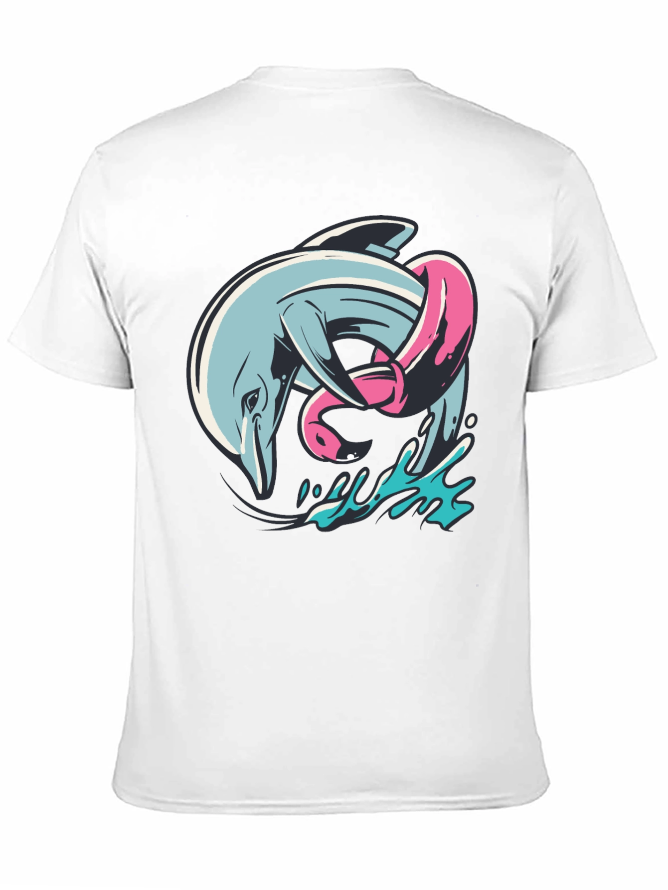 Dolphin & Flamingo T-Shirt - Unique Graphic Tee