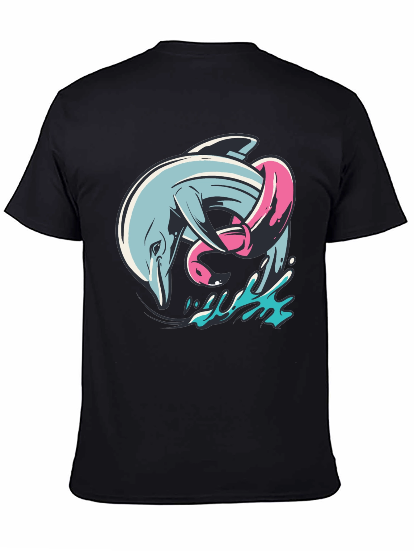 Dolphin & Flamingo T-Shirt - Unique Graphic Tee