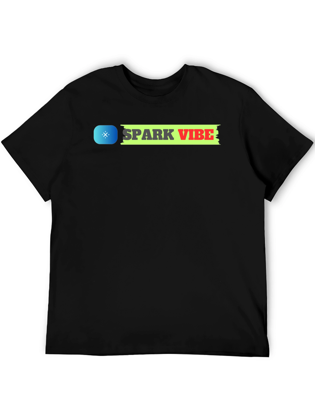Spark Vibe Black Cotton Graphic Tee