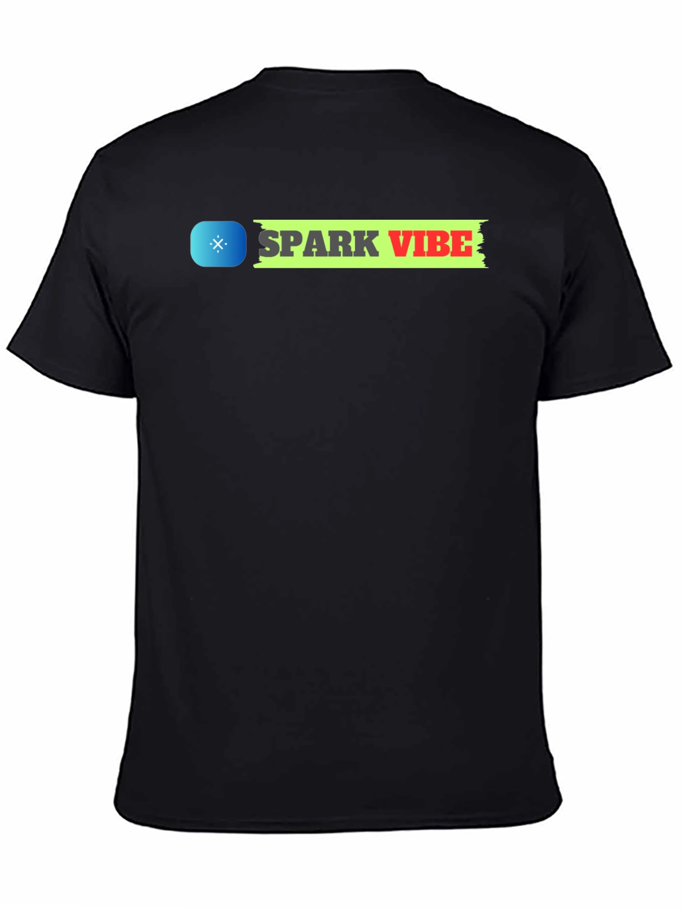 Spark Vibe Black Cotton Graphic Tee