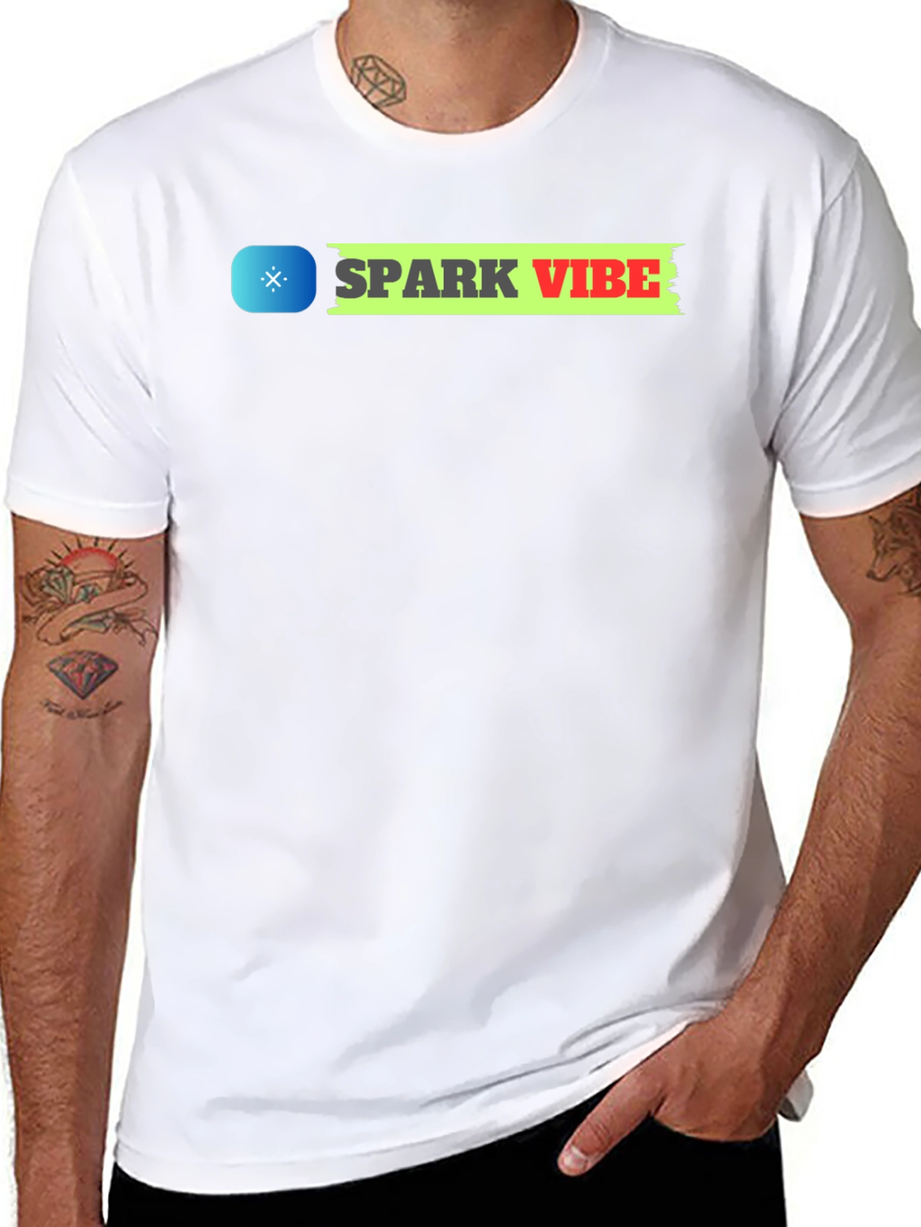 Spark Vibe Black Cotton Graphic Tee