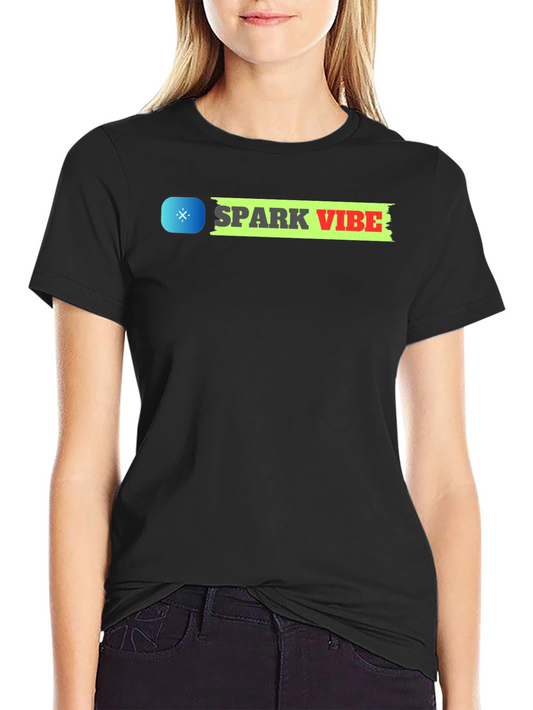 Spark Vibe Black Cotton Graphic Tee