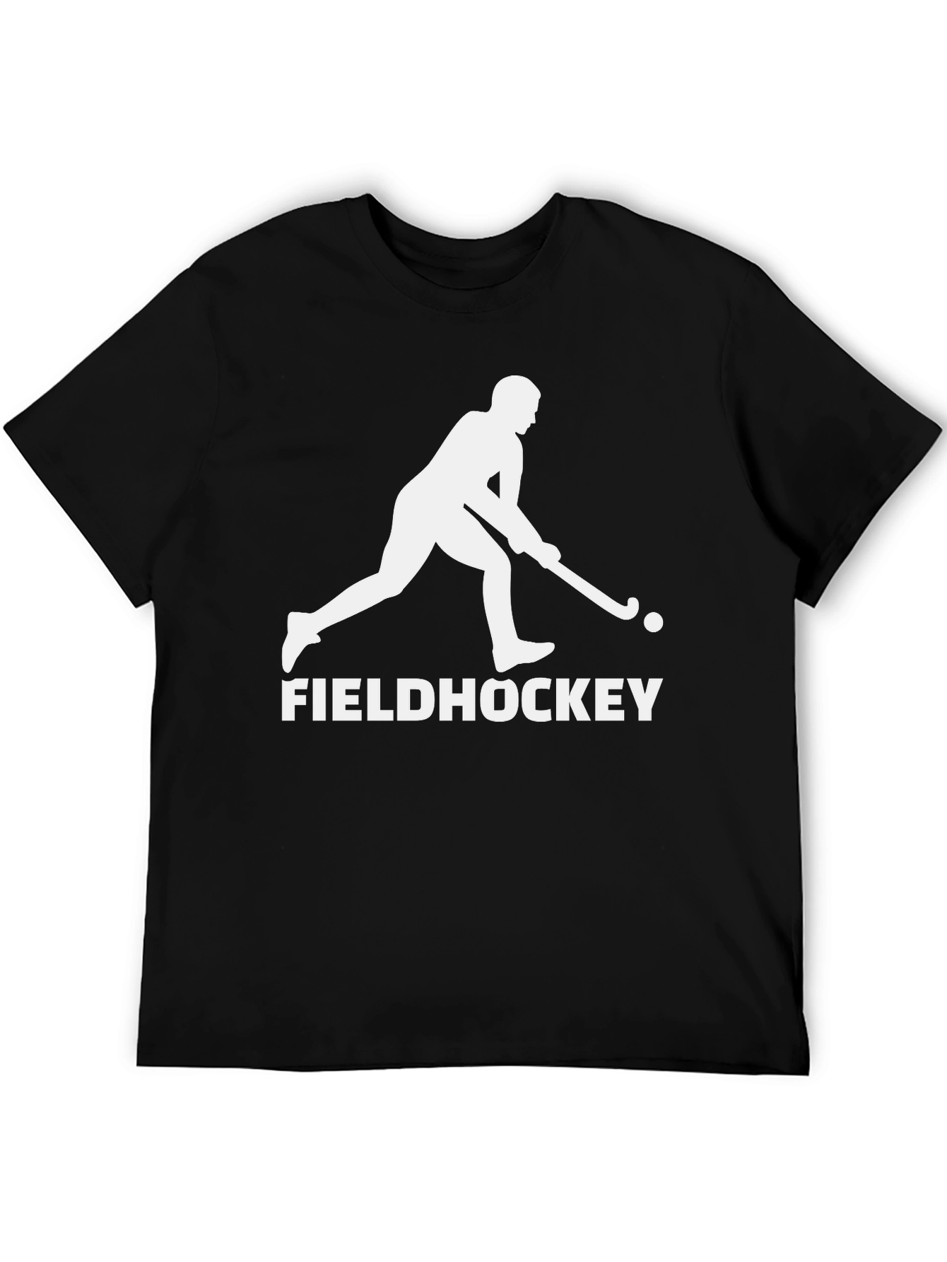 Field Hockey Graphic Tee - Black Cotton T-Shirt