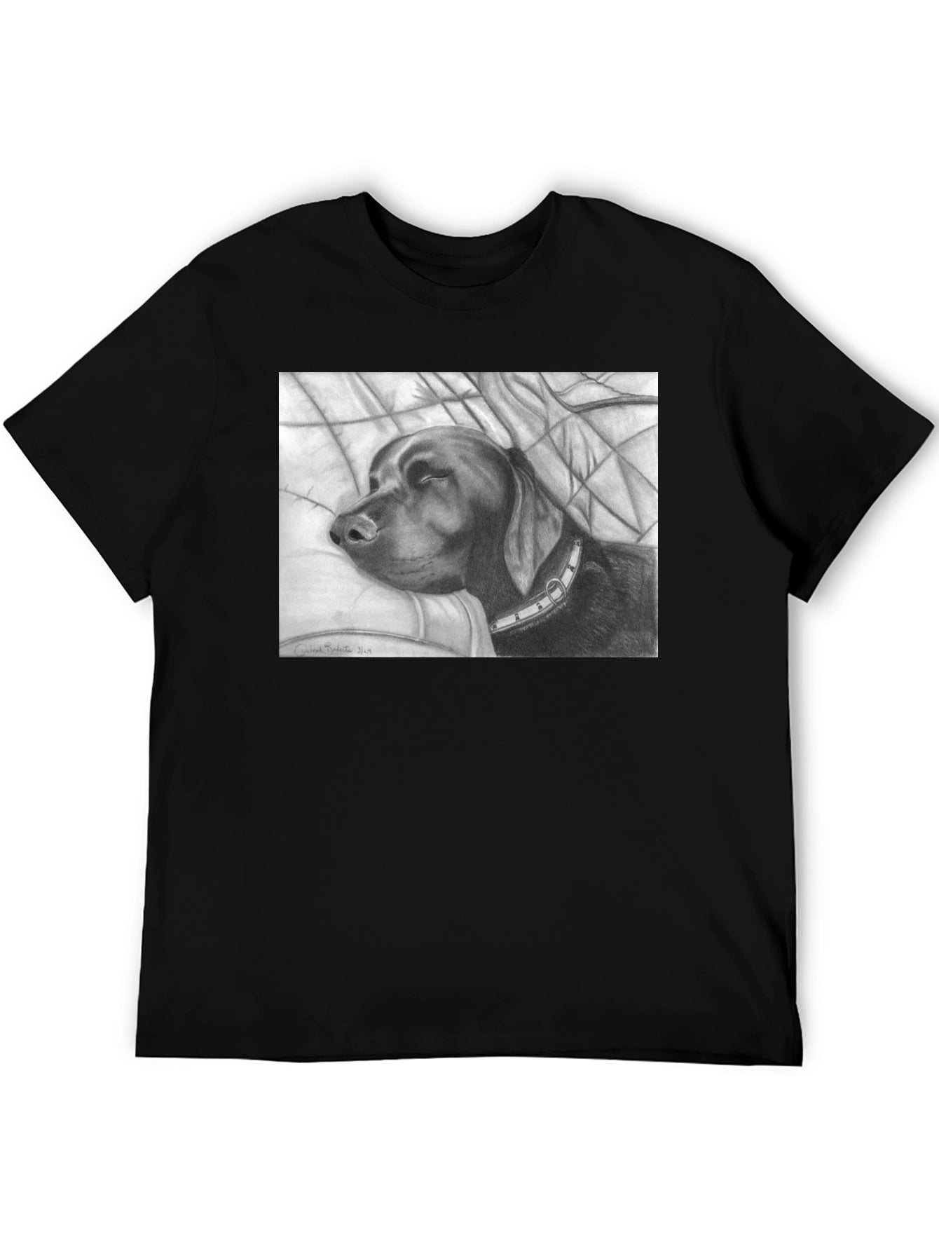 Sleeping Dog Sketch Graphic T-Shirt
