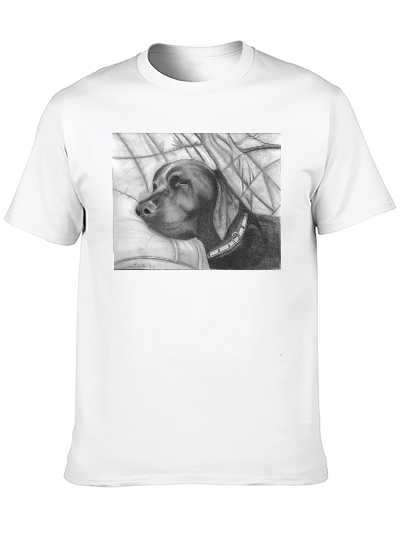 Sleeping Dog Sketch Graphic T-Shirt