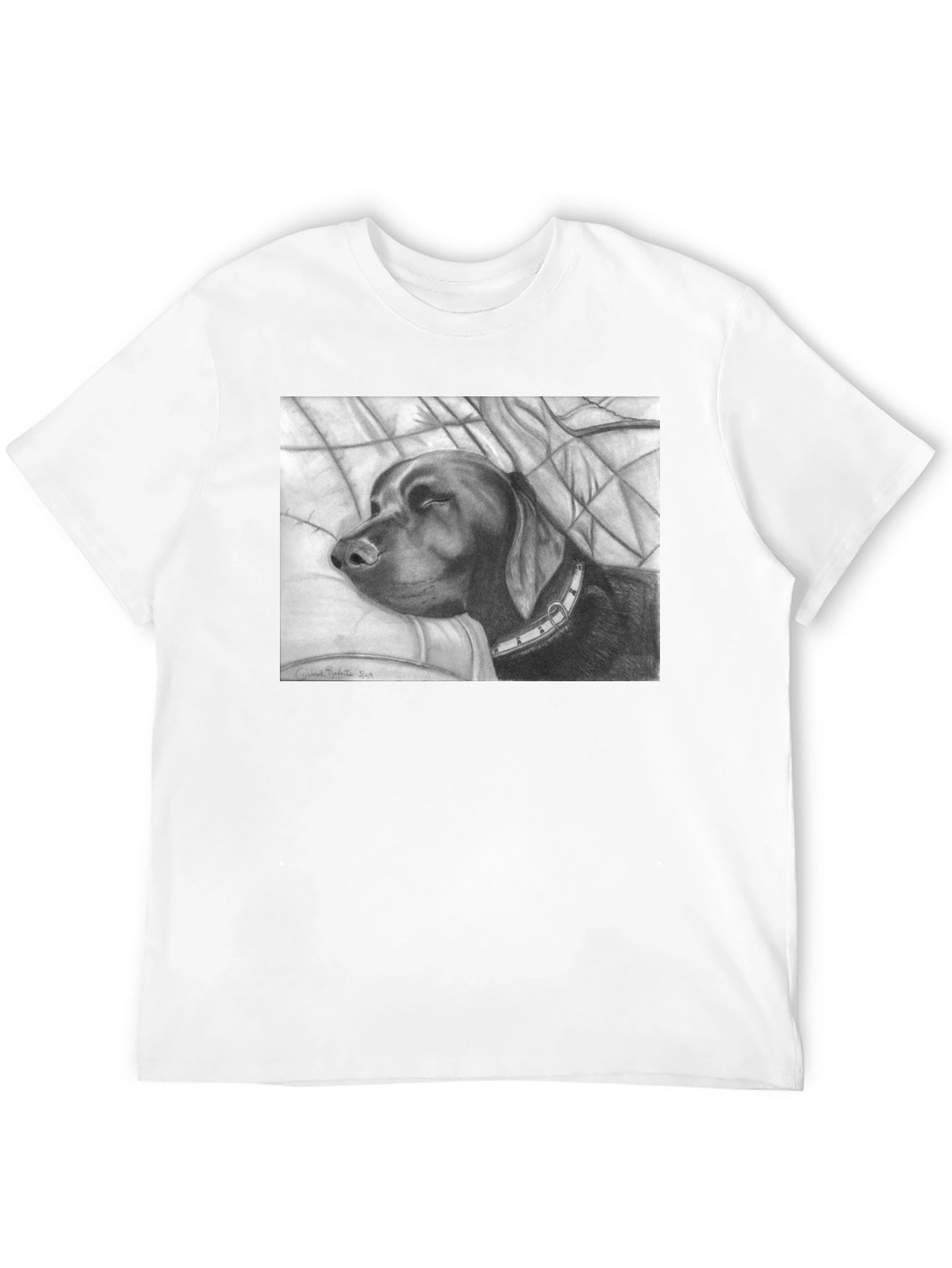 Sleeping Dog Sketch Graphic T-Shirt