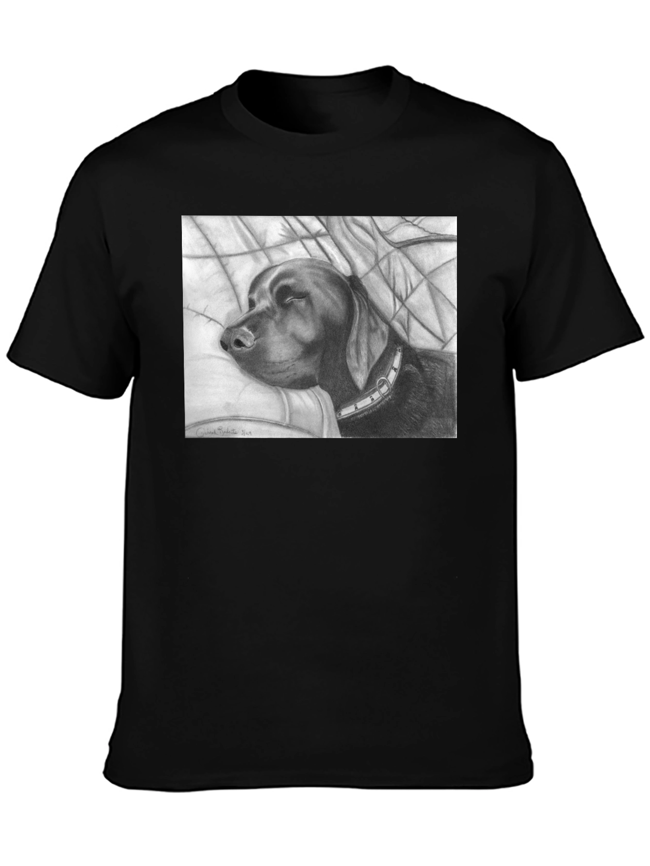 Sleeping Dog Sketch Graphic T-Shirt