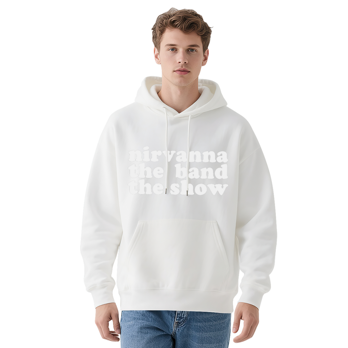 Nirvanna The Band The Show Retro Text Hoodie, Soft Unisex Casual Top