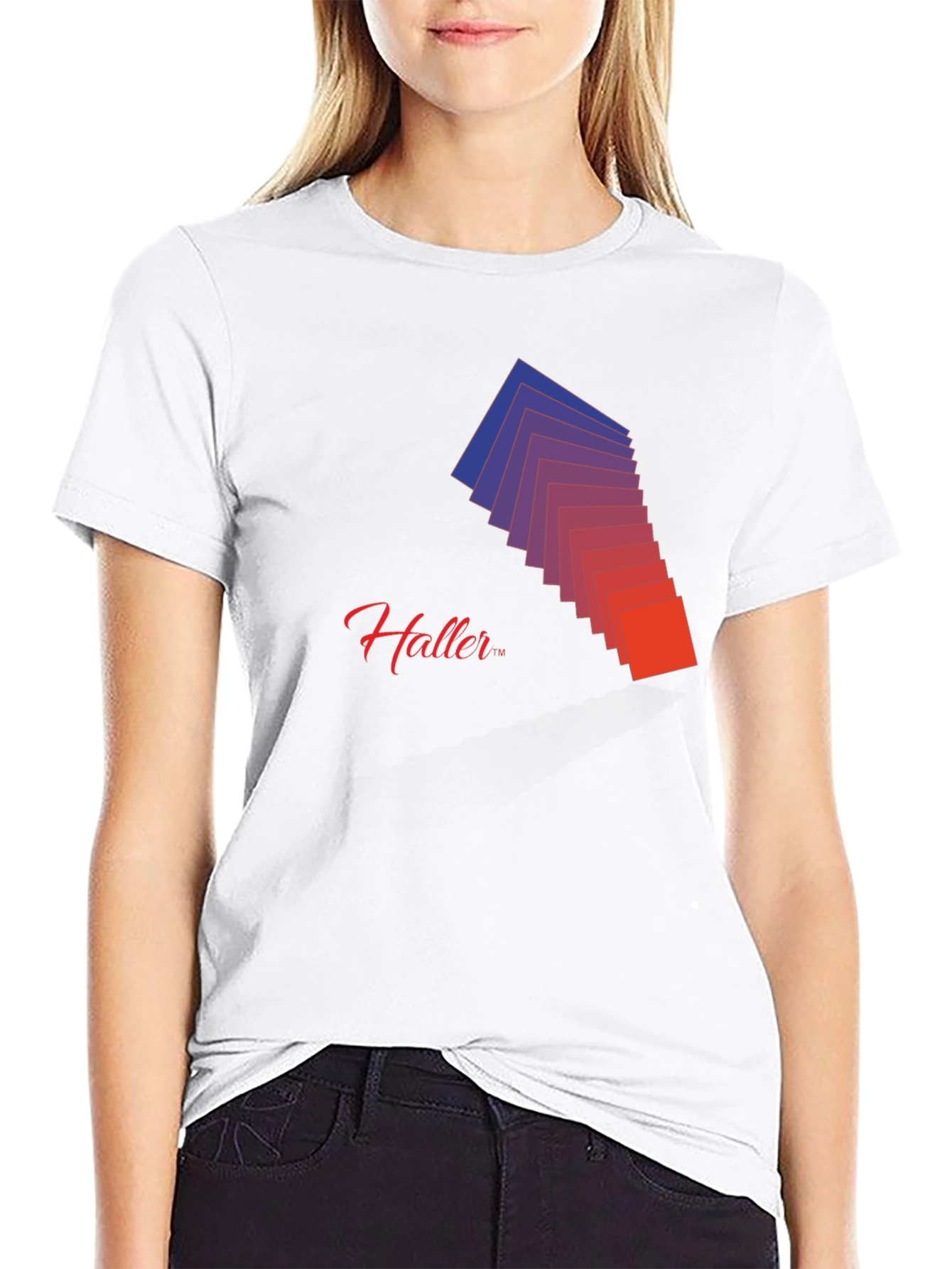 Gradient Squares Graphic Tee - Modern Design