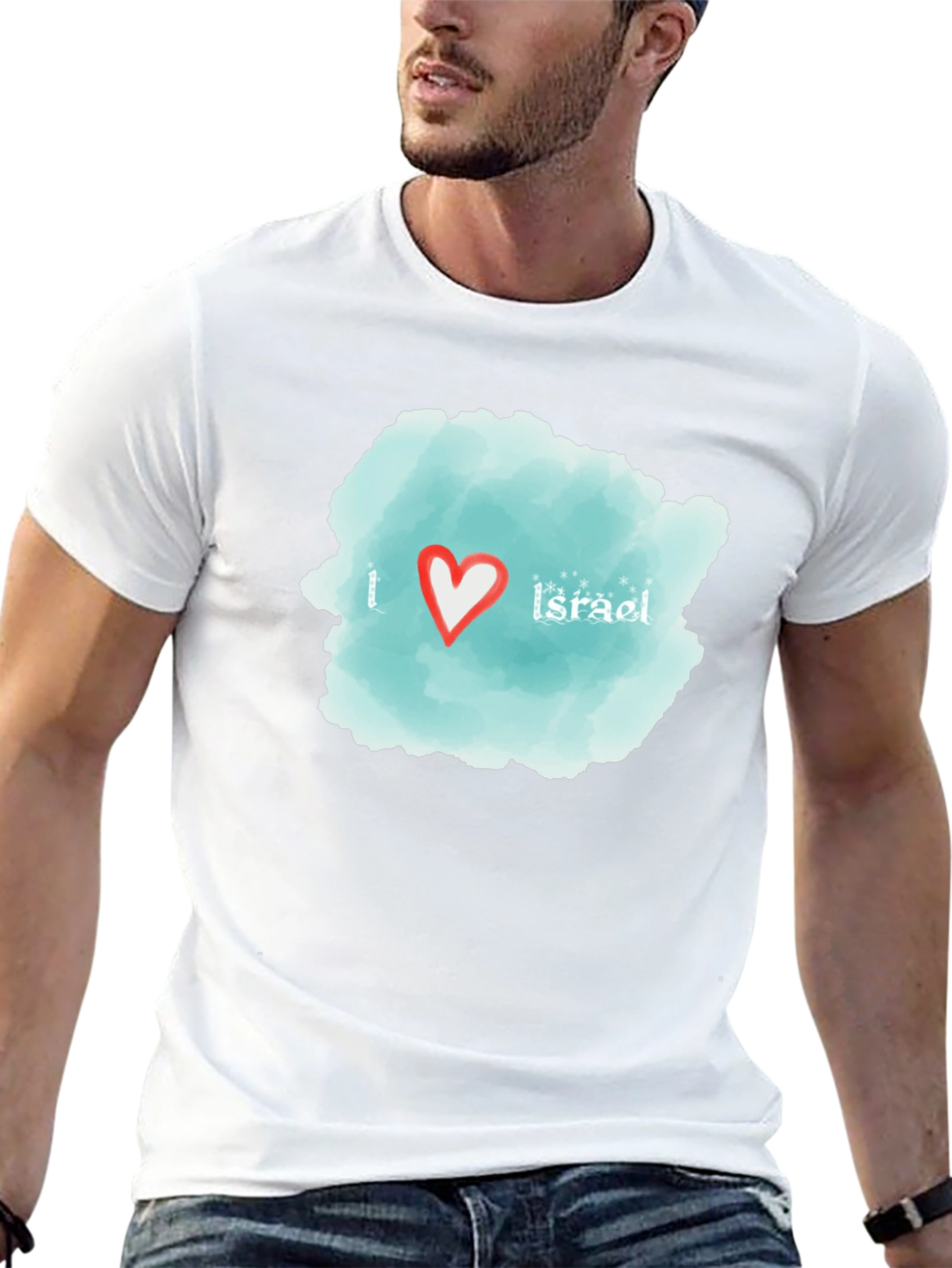 I Love Israel T-Shirt - Black Cotton Tee