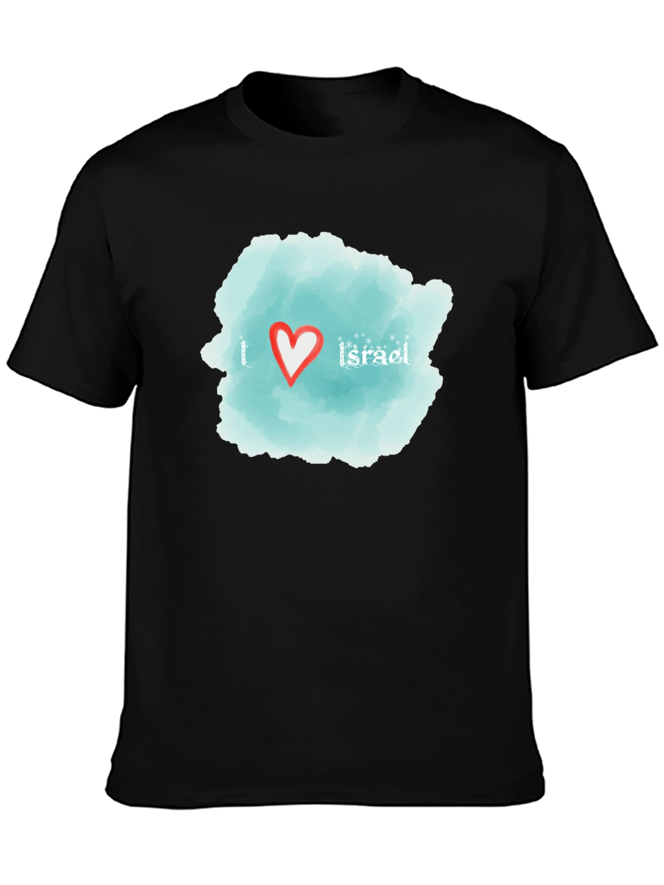 I Love Israel T-Shirt - Black Cotton Tee