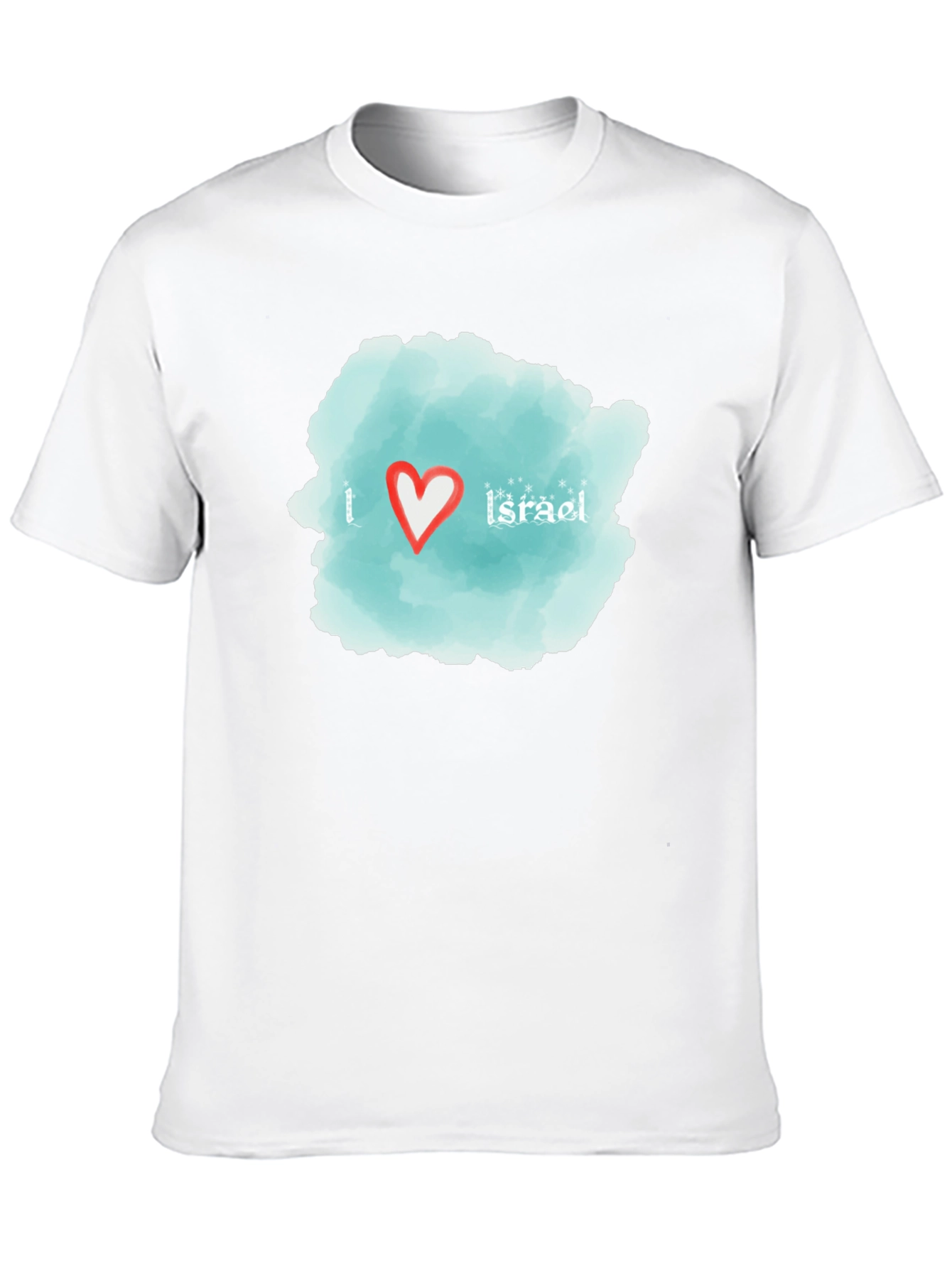 I Love Israel T-Shirt - Black Cotton Tee