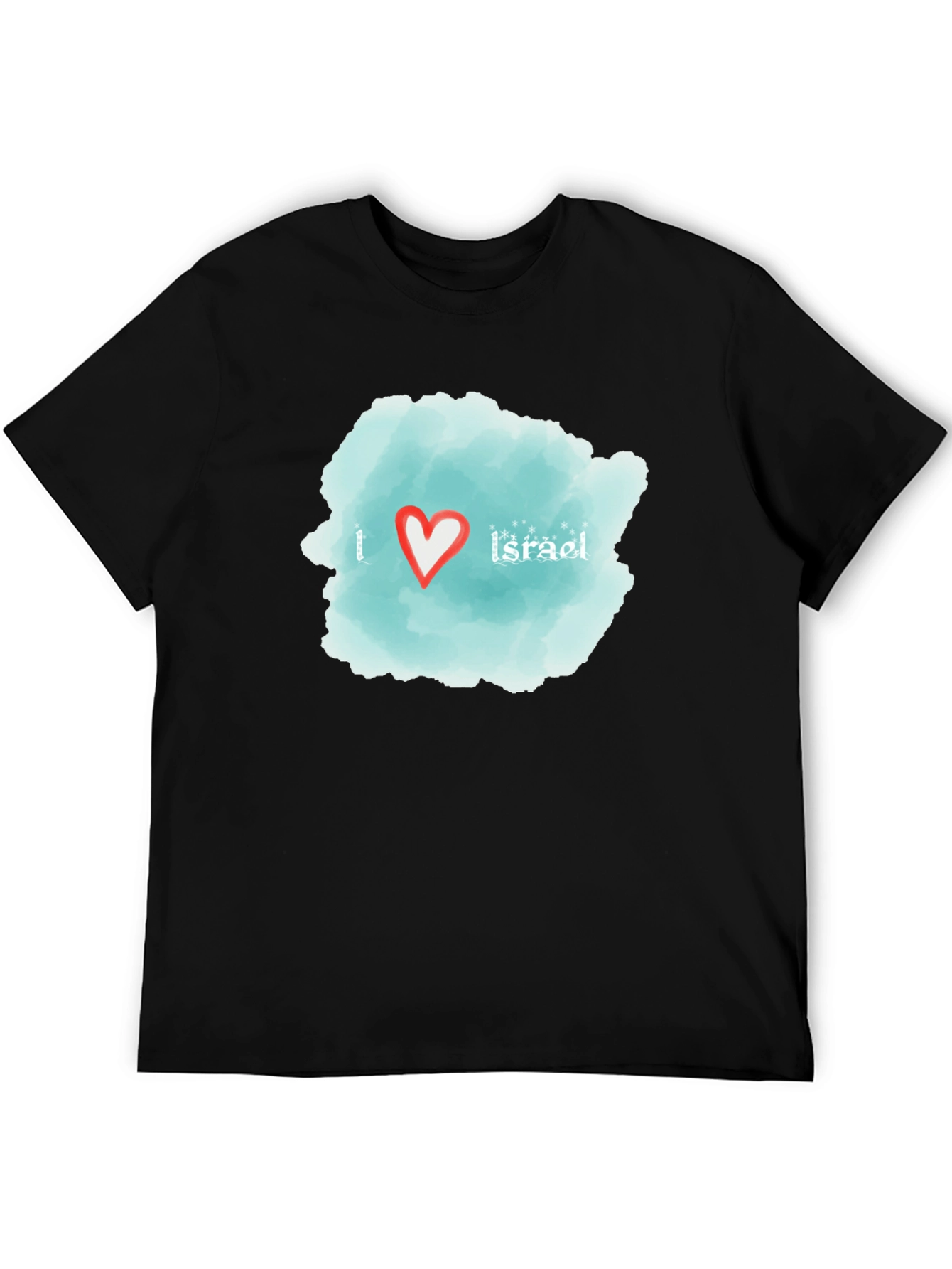 I Love Israel T-Shirt - Black Cotton Tee