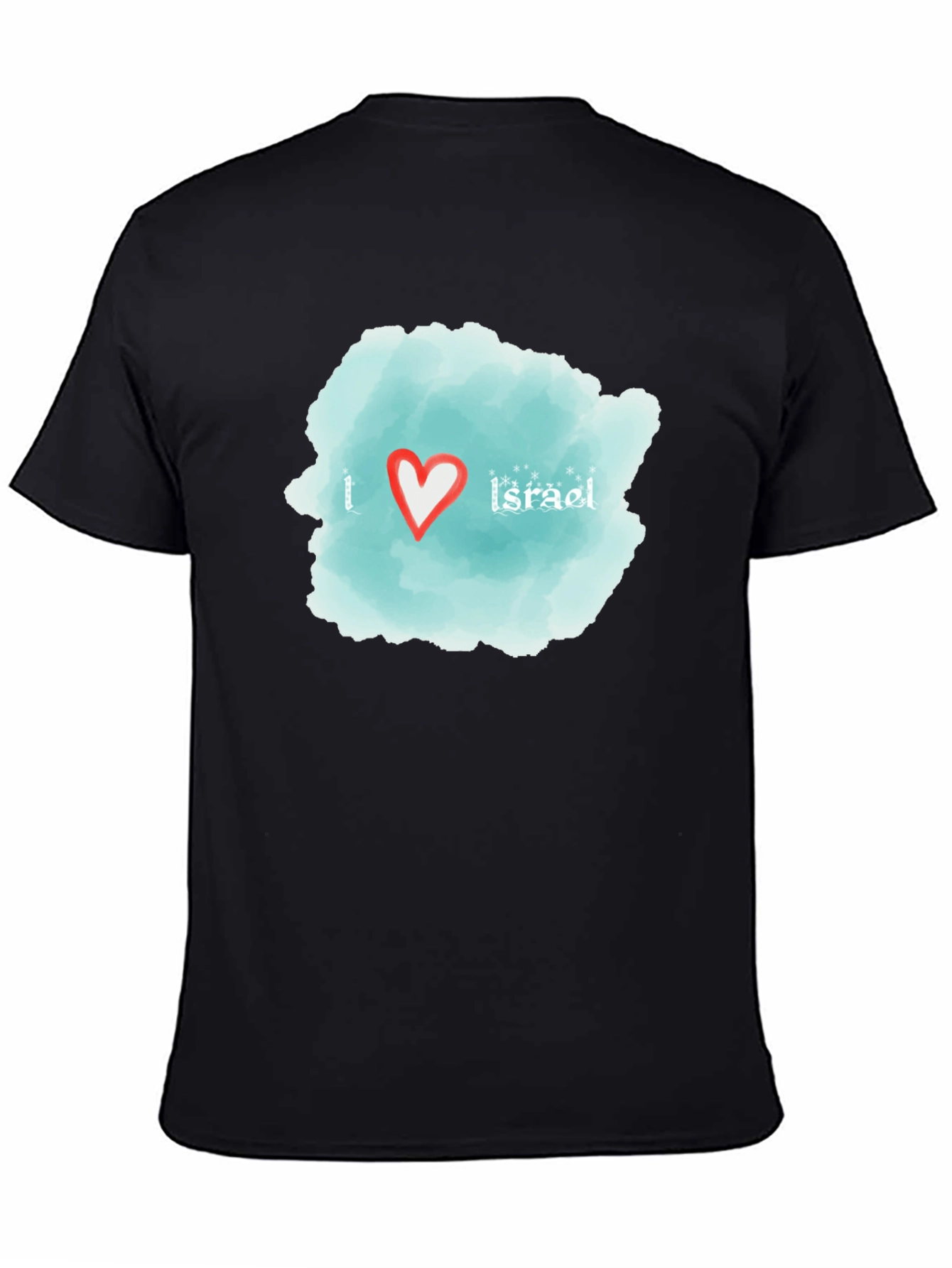 I Love Israel T-Shirt - Black Cotton Tee