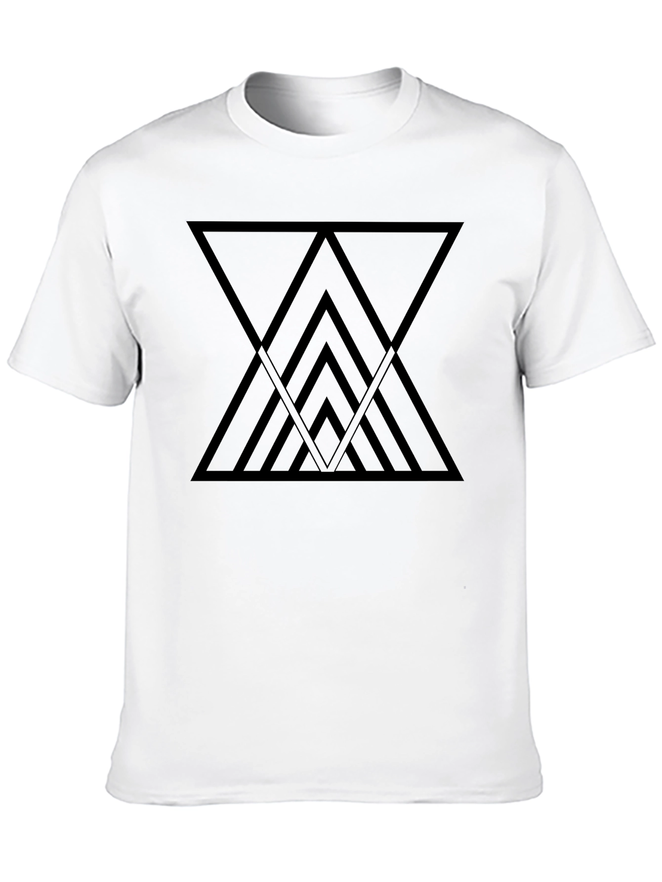 Geometric Triangle Graphic Black T-Shirt
